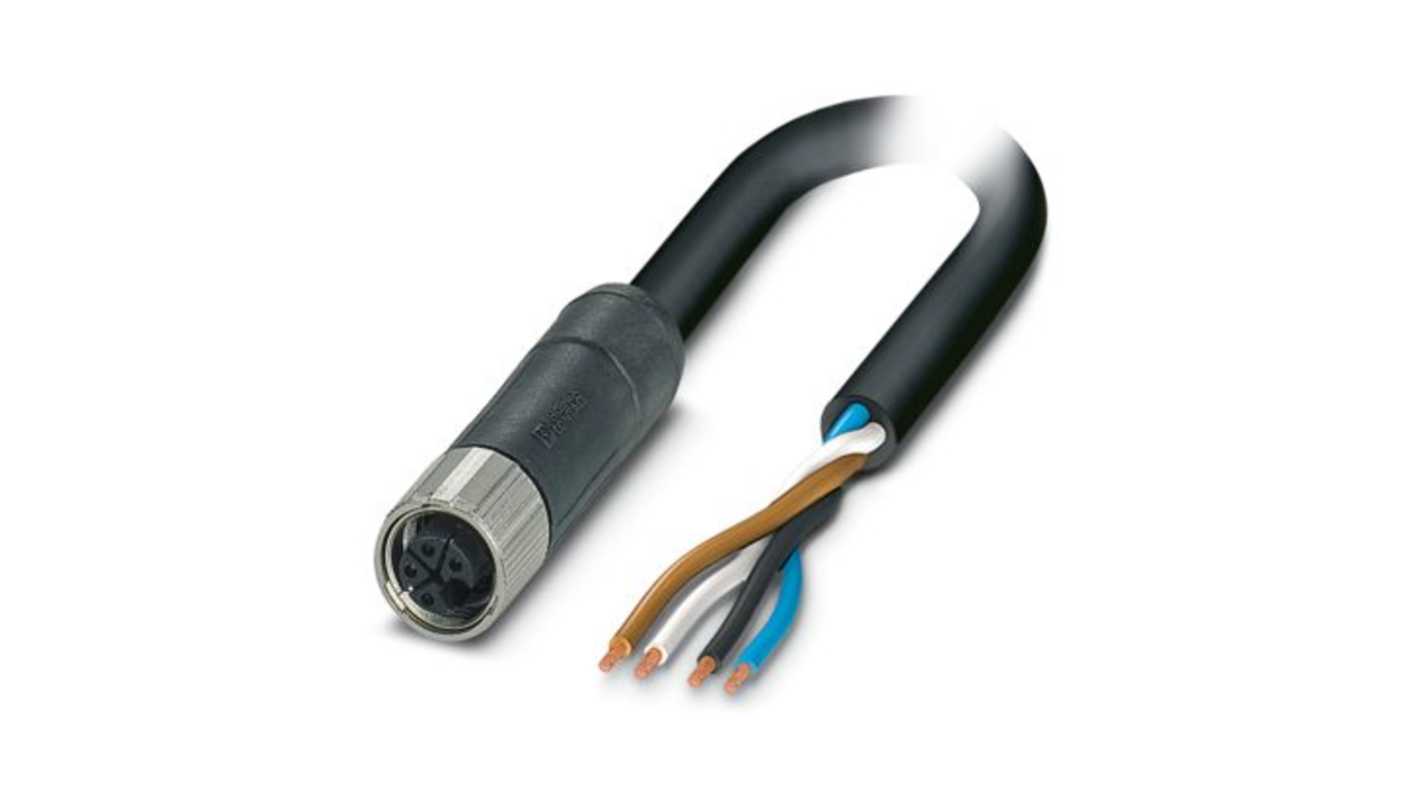 Phoenix Contact SAC 1.5 mm² 4 Core Power Cable, Black/Grey Polyurethane PUR, 3m