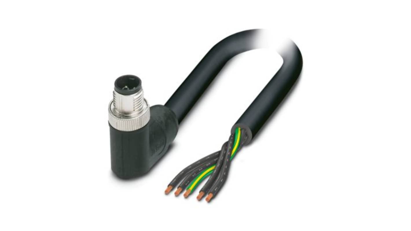 Phoenix Contact SAC Power 5 x 2.5 mm² 5 Core Power Cable, Black, Grey Polyurethane PUR, 1.5m
