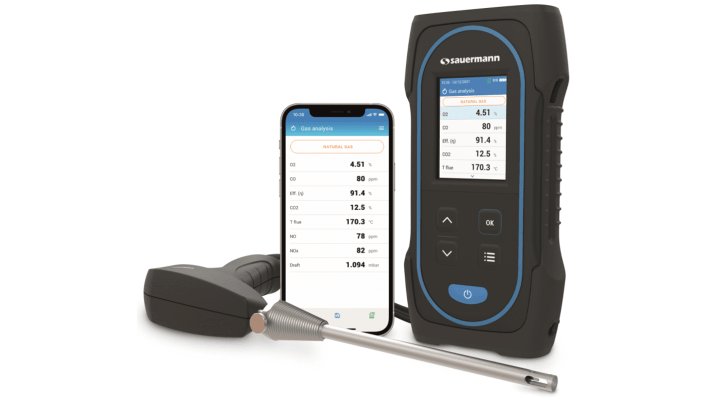 SAUERMANN. Abgasmessgerät für Kohlendioxid, Kohlenmonoxid, Sauerstoff 1ppm 200mbar