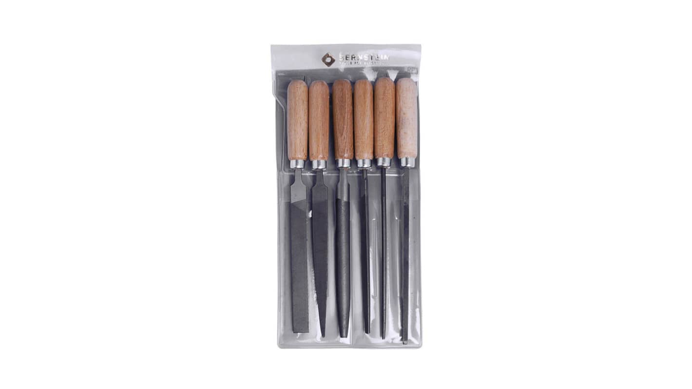 Bernstein 170mm, File Cut, Flat, Half Round, Round, Square, Triangular Engineers File Set With Soft-Grip Handle