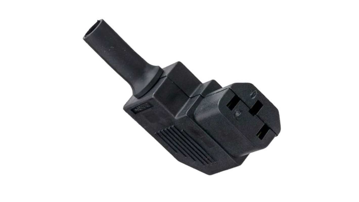 Bulgin C13 Right Angle Cable Mount IEC Connector Socket, 10A, 250 V