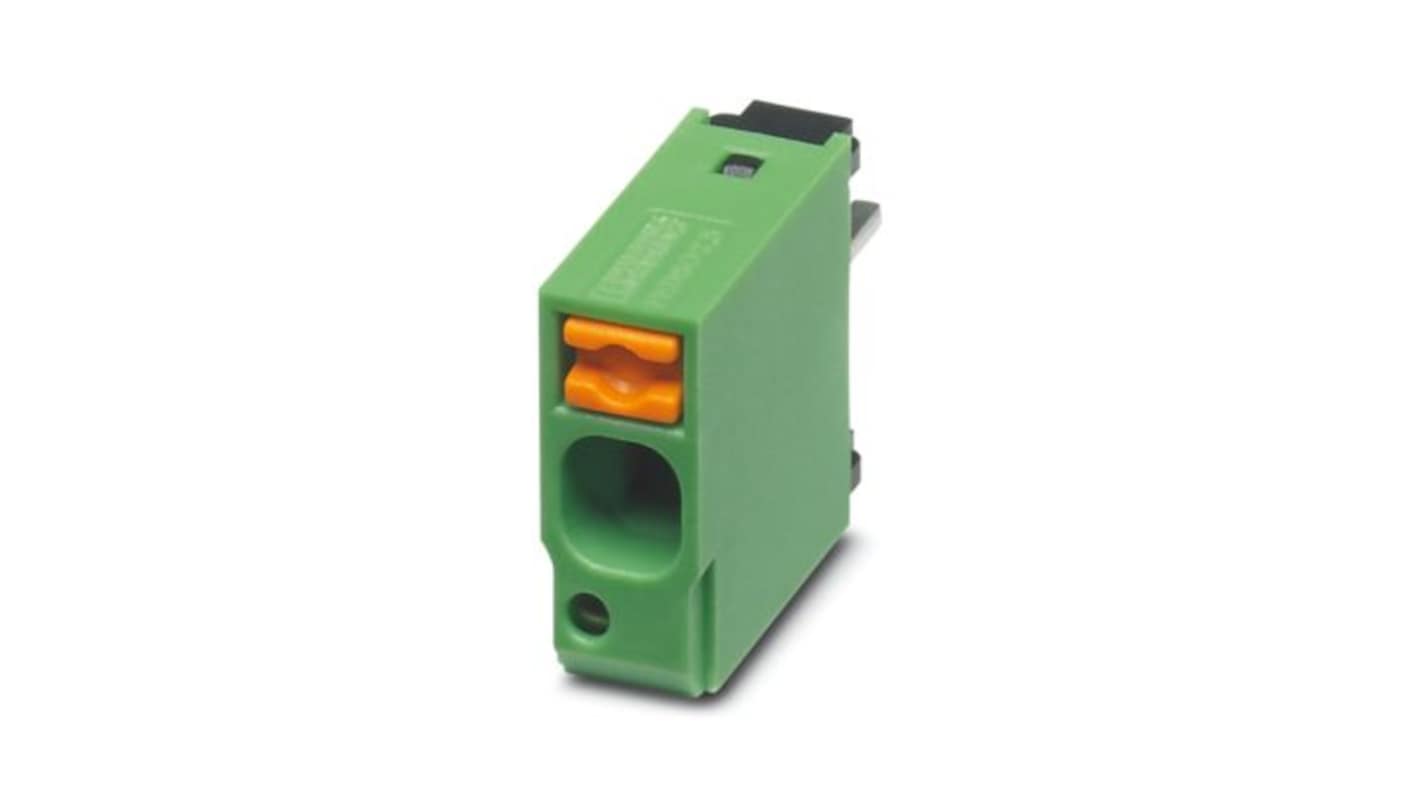Phoenix Contact FKDSO 2 Series PCB Terminal Block, 1-Contact, 5mm Pitch, Wave Soldering, 1-Row, Push In Spring