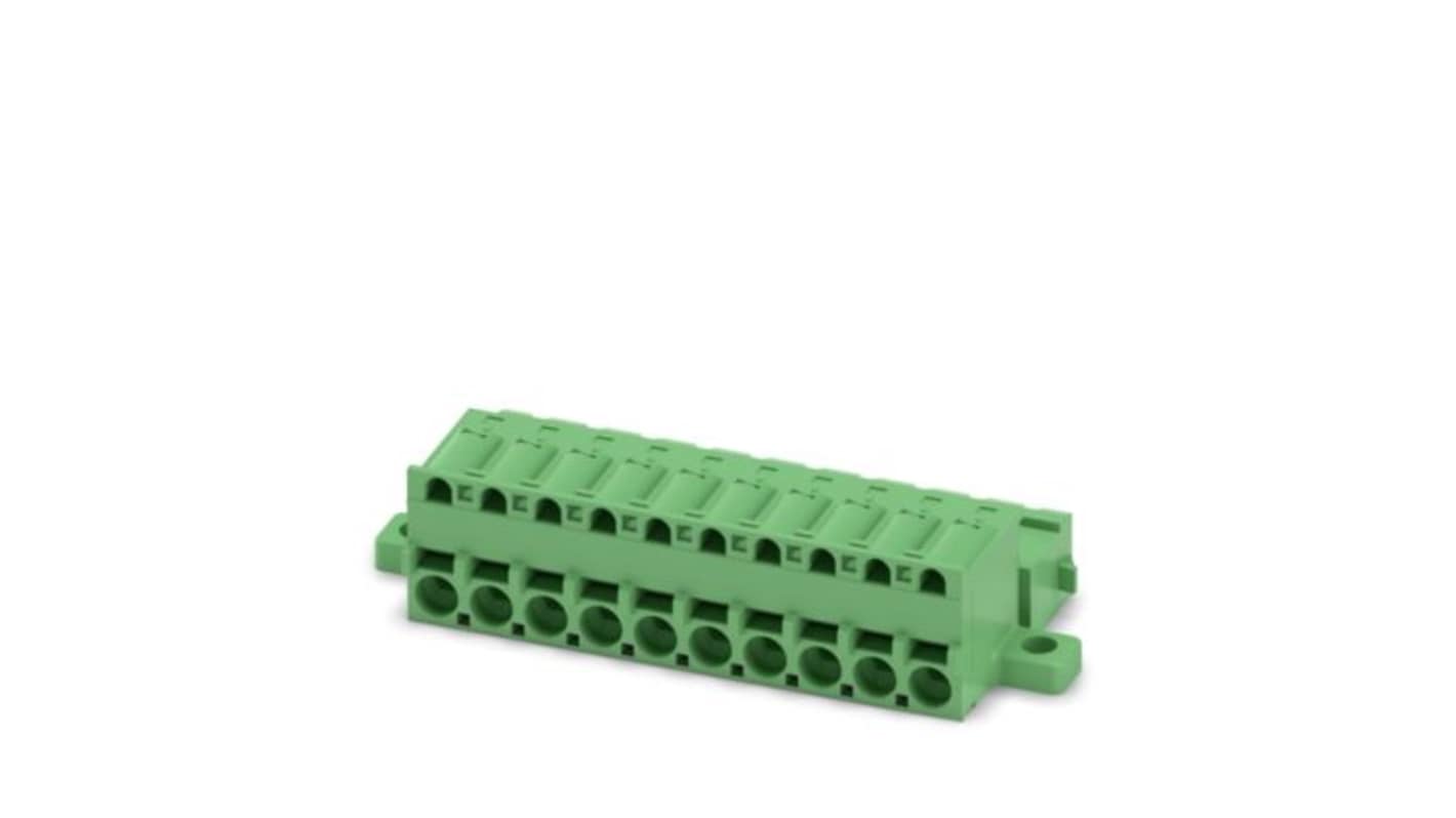 Phoenix Contact FKICS Series PCB Connector, 10-Contact, 5.08mm Pitch, Snap-In, 1-Row, Push In Spring Termination