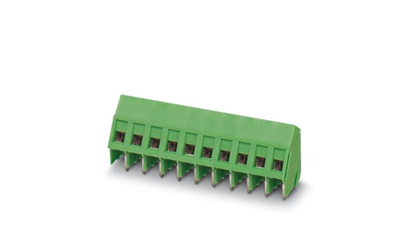 Phoenix Contact SMKDSP 1 Series PCB Terminal Block, 6-Contact, 5mm Pitch, Wave Soldering, 1-Row, Screw Termination