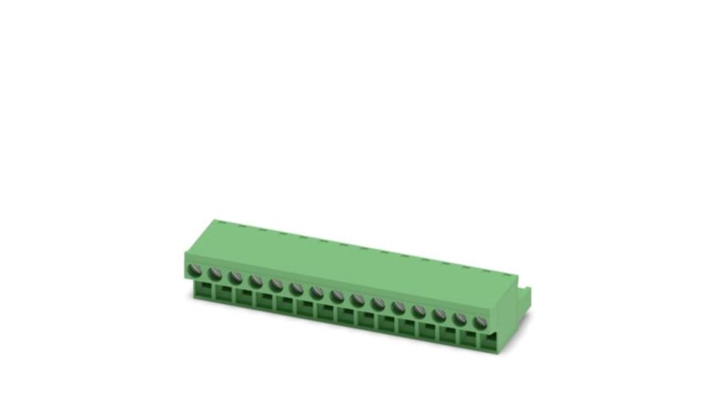 Phoenix Contact FRONT-MSTB 2 Series PCB Connector, 15-Contact, 5.08mm Pitch, 1-Row, Screw Termination