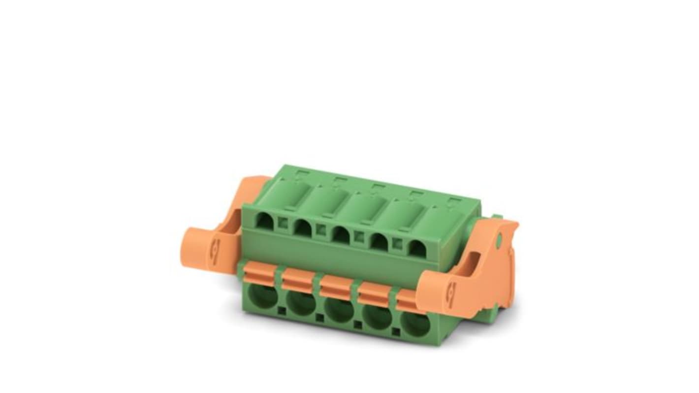 Phoenix Contact FKC Series PCB Connector, 5-Contact, 5.08mm Pitch, Locking Jack, 1-Row, Push In Spring Termination