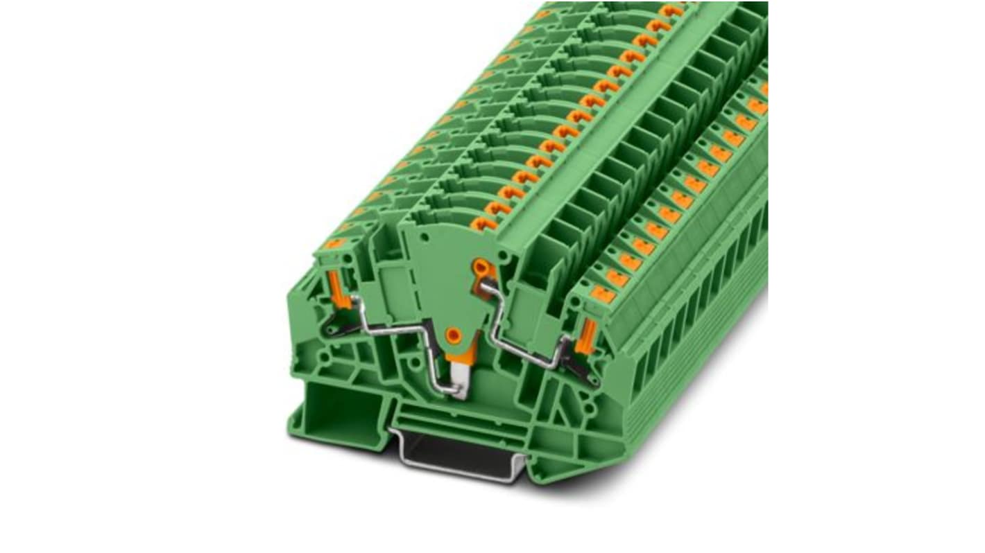 Phoenix Contact 1350426 PTVME 6/S GN Series Green, 6mm², 2-Level, Push In Termination