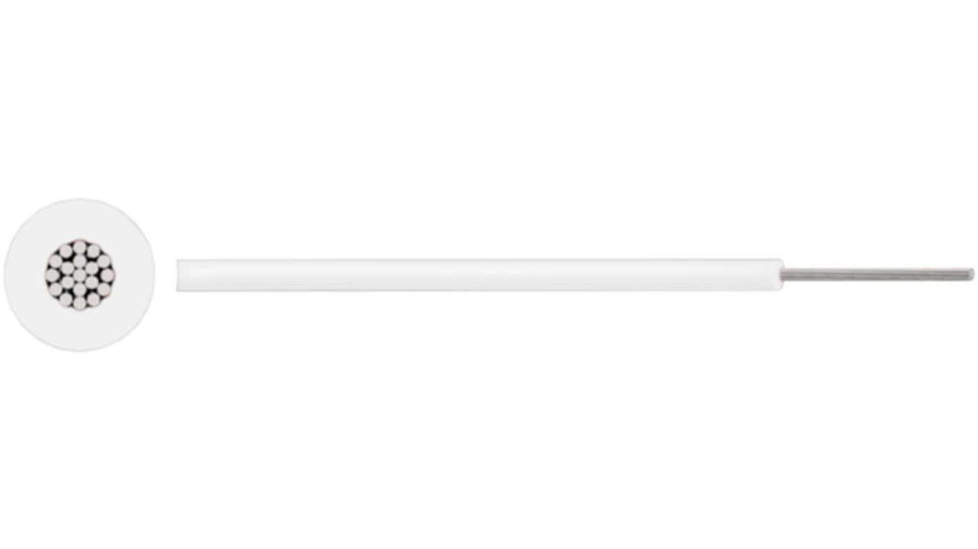 RND RND 475 Series White 0.75 mm² Hook Up Wire, 18 AWG, 100m, Silicone Insulation, RND 475-00493