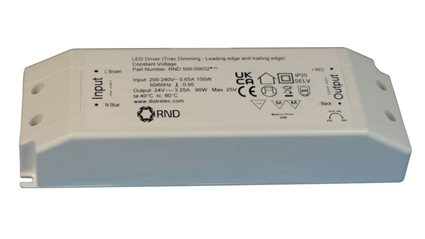 RND 90W LED驱动电源, 输出12V 7.5A, 可调光