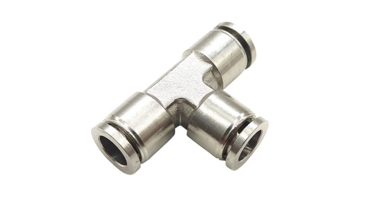 RND RND 425 Series T Fitting, Push In 8 mm to Push In 8 mm, Tube-to-Tube Connection Style, RND 425-00234