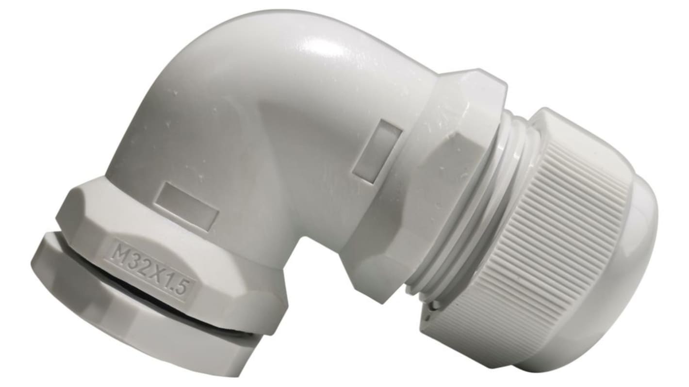 RND RND 465 Series Grey Nylon Cable Gland, M32mm Thread, 18mm min., 25mm max., IP68