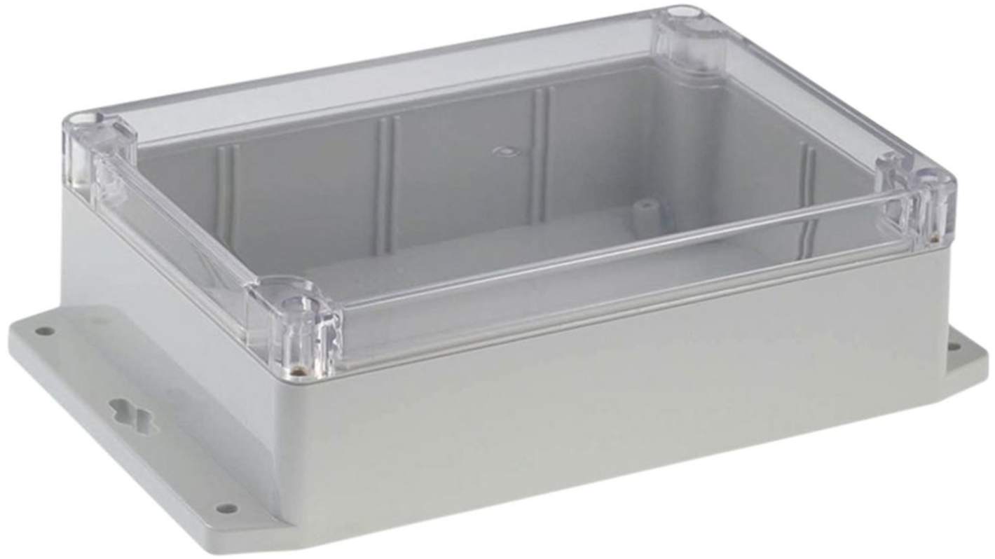 RND RND 455 Series Light Grey Polycarbonate General Purpose Enclosure, IP65, Flanged, Transparent Lid, 171x121x55mm