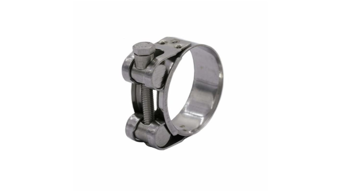 RND Steel Bolt Head Hose Clamp, 20mm Band Width, 43 → 47mm ID