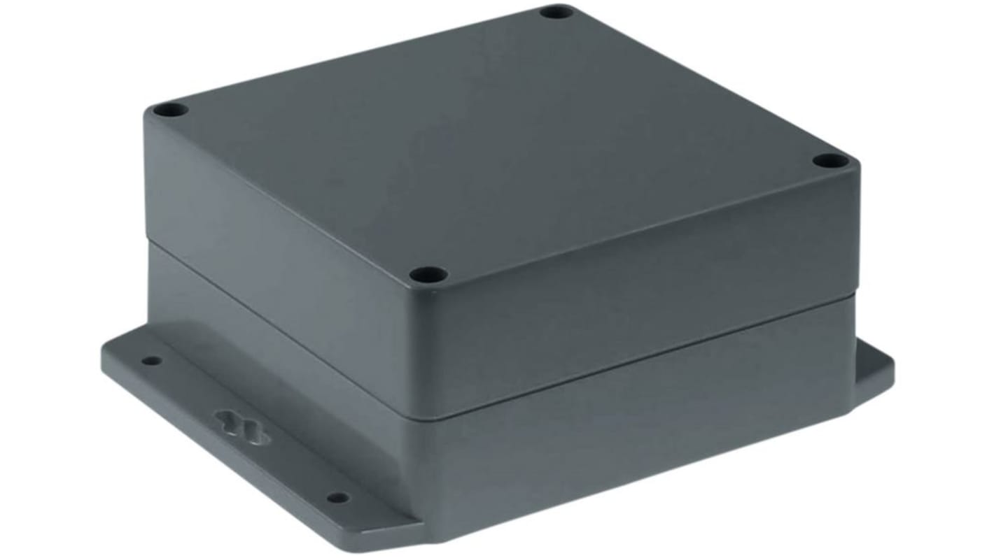 RND RND 455 Series Dark Grey ABS General Purpose Enclosure, IP65, Flanged, Dark Grey Lid, 120 x 120 x 60mm