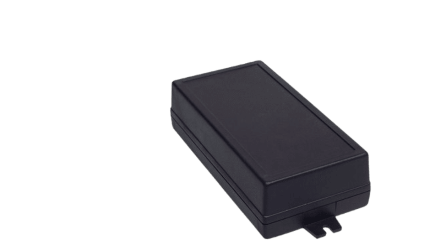 RND RND 455 Series Black ABS General Purpose Enclosure, IP54, Flanged, Black Lid, 145 x 74 x 40mm