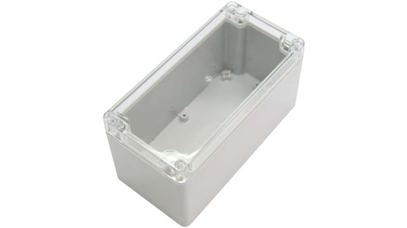 RND RND 455 Series Light Grey Polycarbonate General Purpose Enclosure, IP67, Light Grey Lid, 80x160x85mm