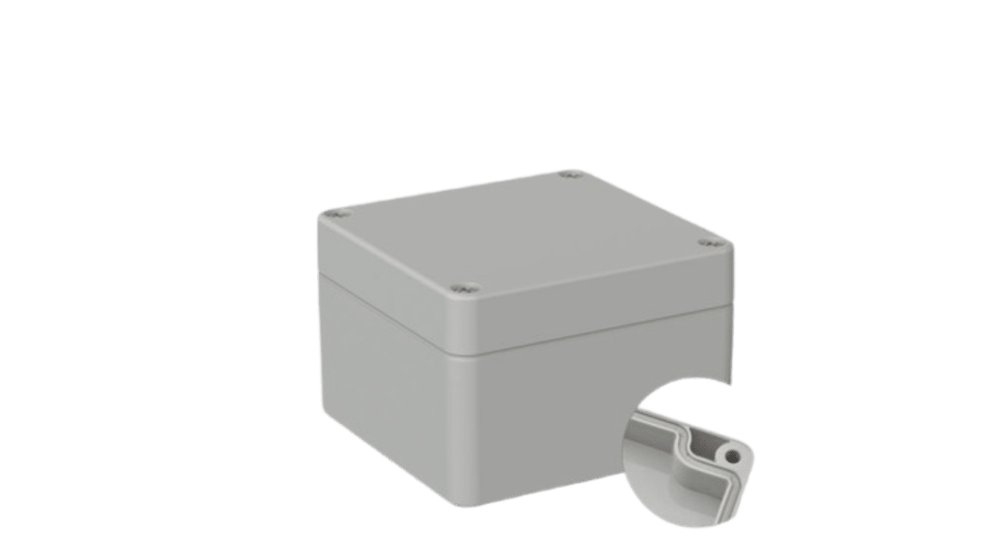 RND RND 455 Series Grey Polycarbonate General Purpose Enclosure, IP65, Grey Lid, 120 x 120 x 85mm