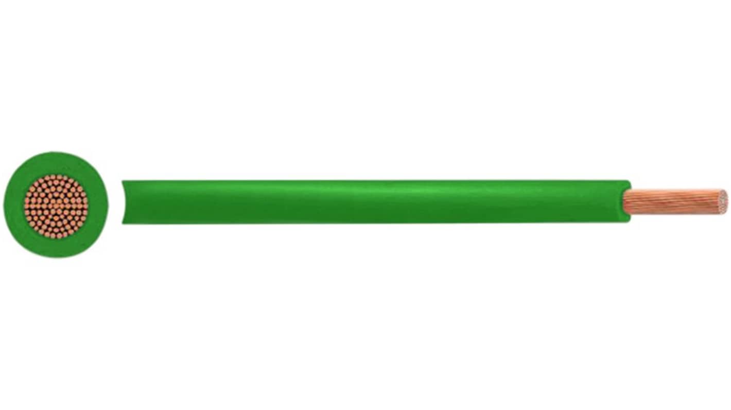 RND RND 475 Flexible, Mains 0.75 mm² Power Cable, Green Polyvinyl Chloride PVC, 100m