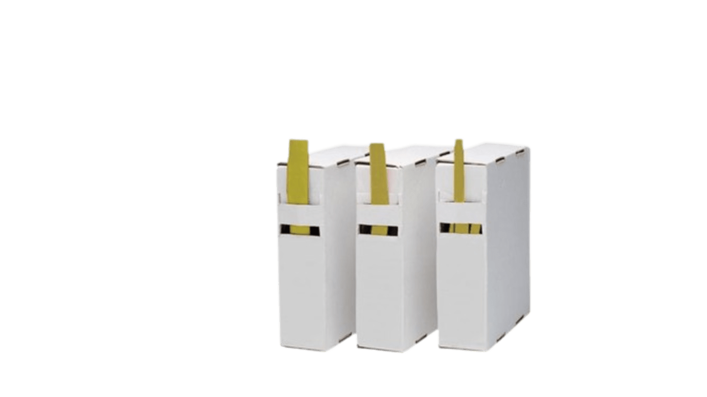 RND Heat Shrink Tube, Yellow 1.6 → 0.8mm Sleeve Dia. x 15m Length 2:1 Ratio, RND 465 Series