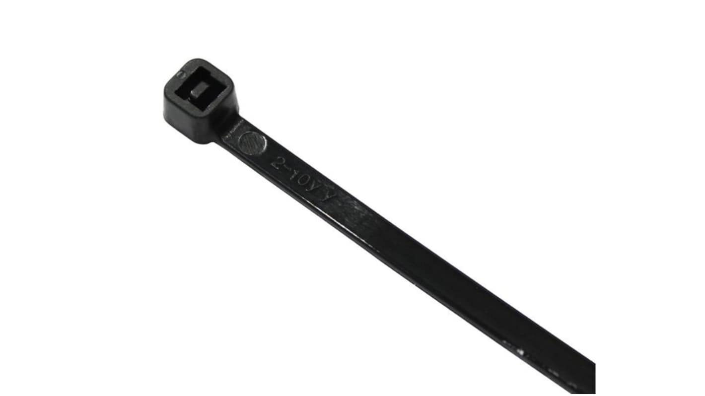 RND Cable Ties, 371mm x 4.8 mm, Black Polyamide, Pk-100units