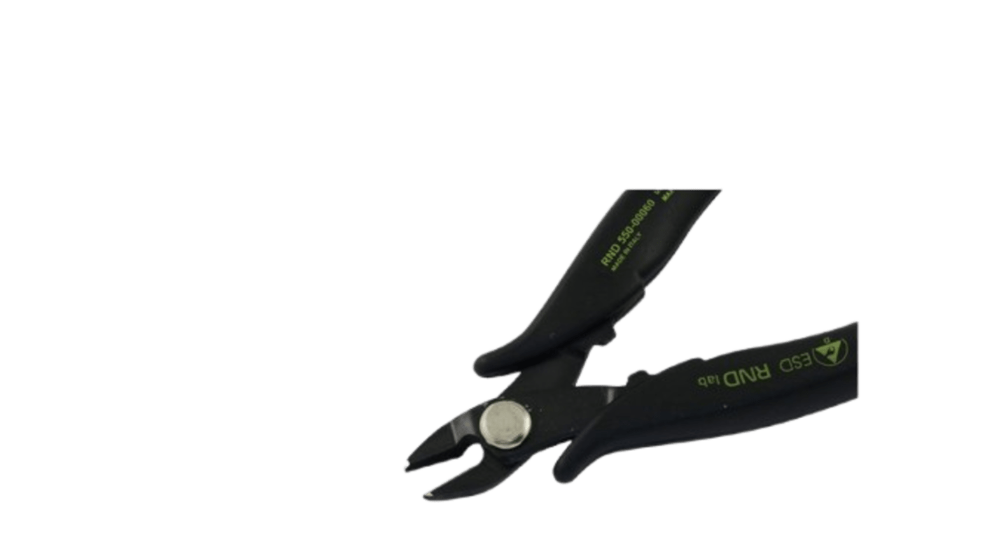 RND RND 550-00060 Pliers, 160 mm Overall, Angled, Straight Tip, 14mm Jaw, ESD