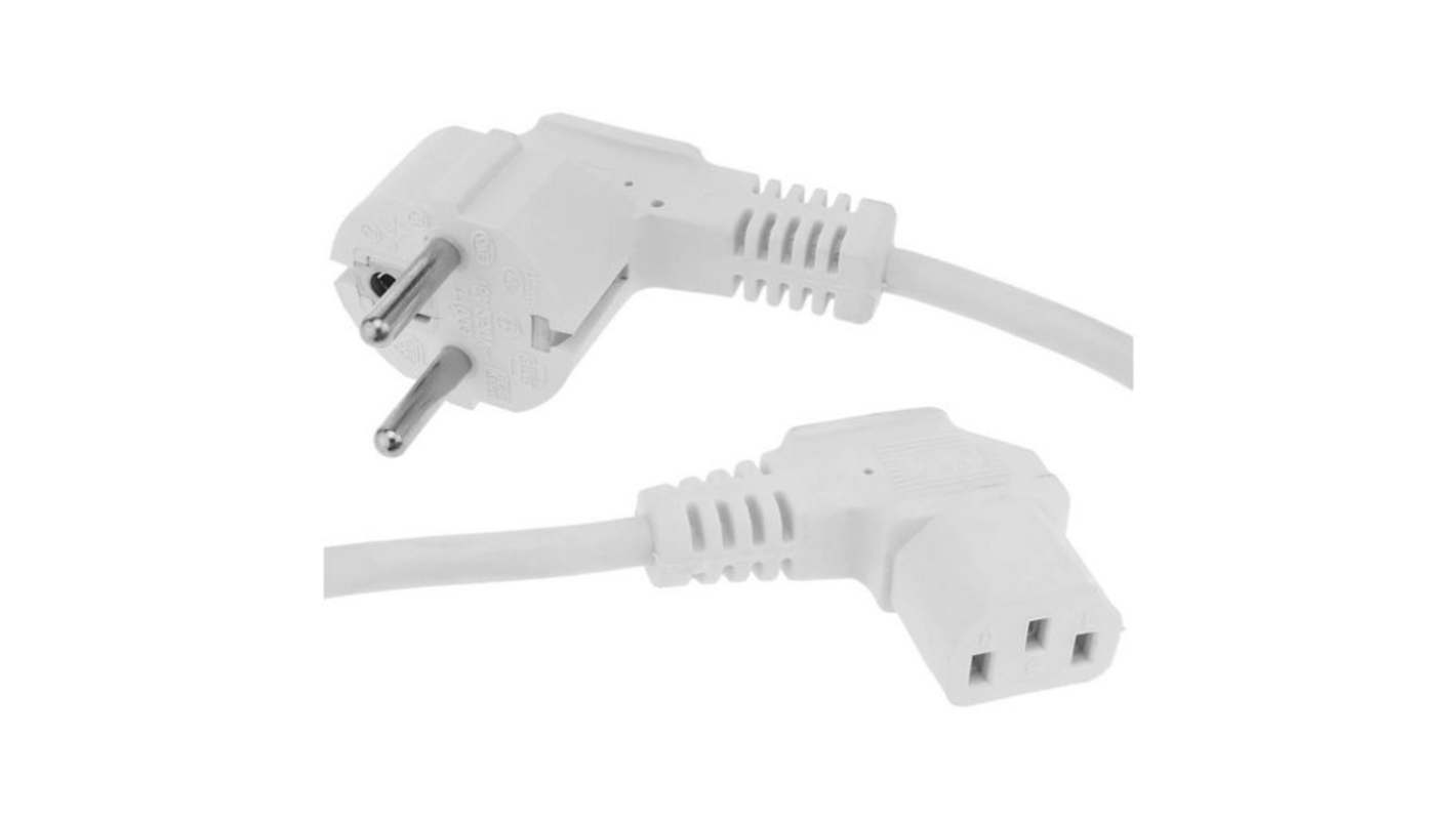 RND RND 465 Power 0.75 mm² Power Cable, White Polyvinyl Chloride PVC, 2m