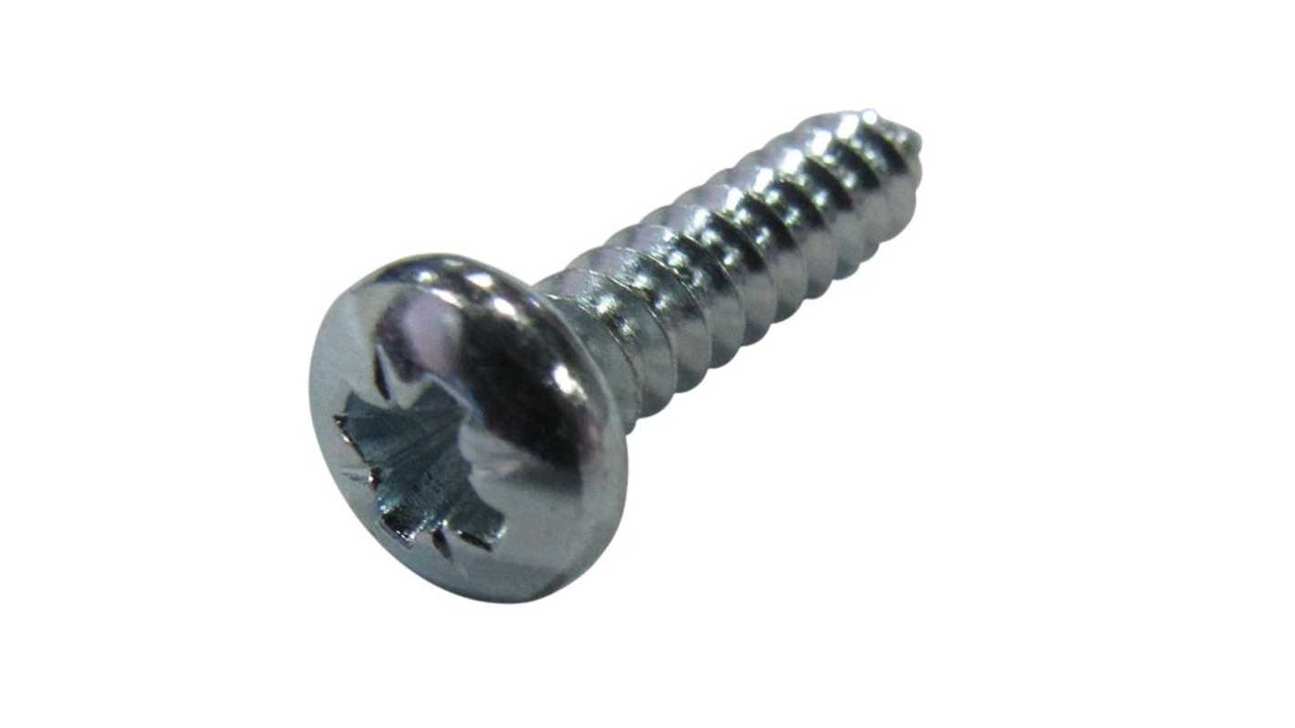 RND Zinc Carbon Steel Pan Head Self Tapping Screw, 6.5mm Long