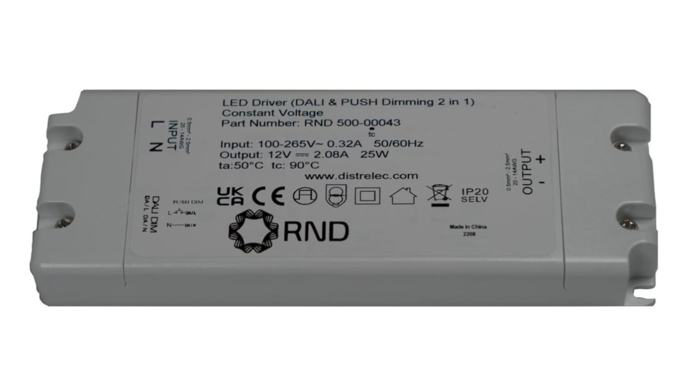 RND 25W LED驱动电源, 输出24V 1.04A, 可调光