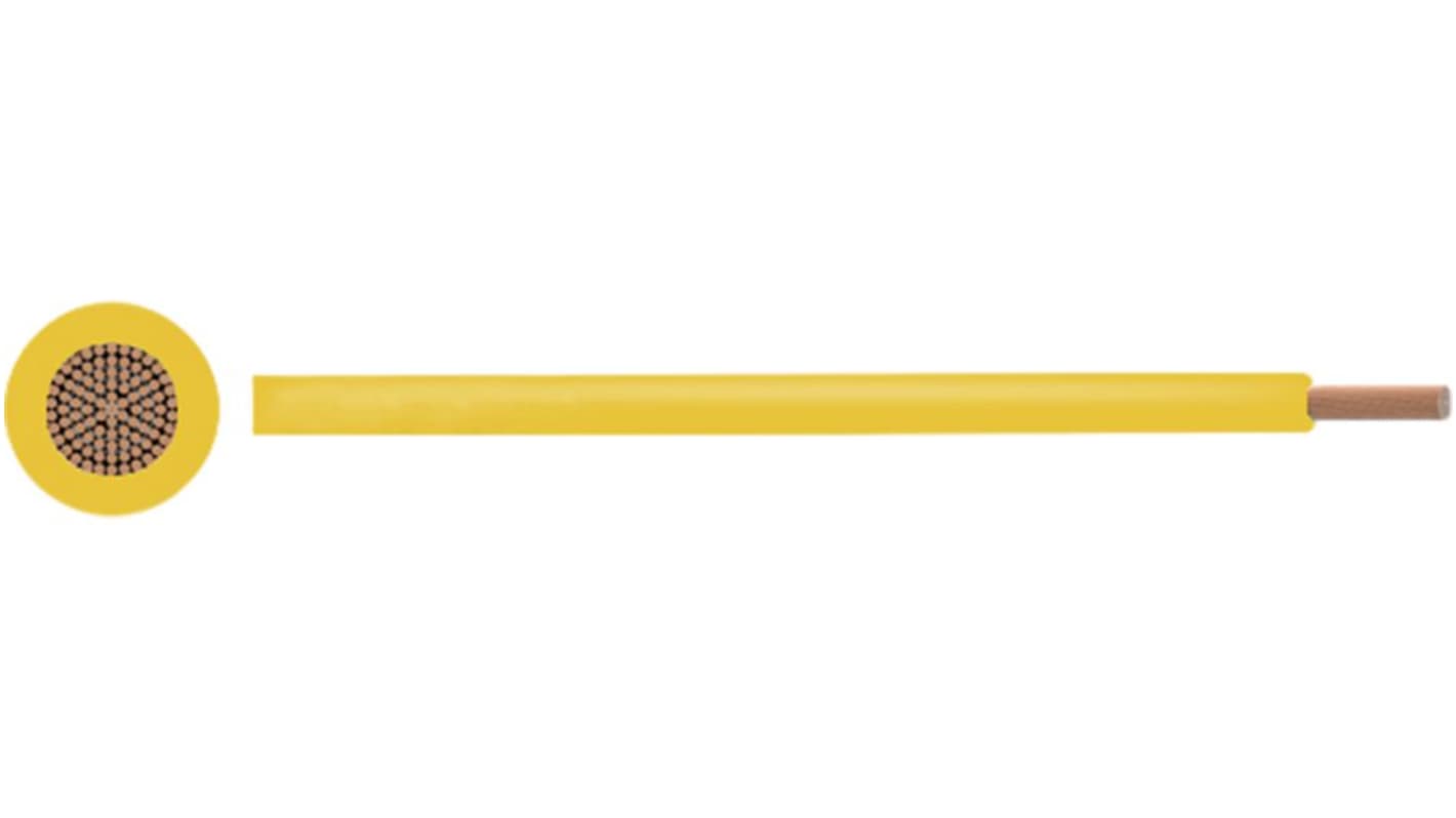 RND RND 475 Series Yellow 0.5 mm² Hook Up Wire, 20 AWG, 100m, LSZH Insulation, RND 475-00174