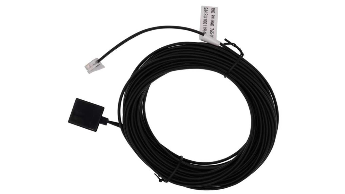 RND Male RJ11 to Female RJ11 Telephone Cable, Black Sheath, 10m