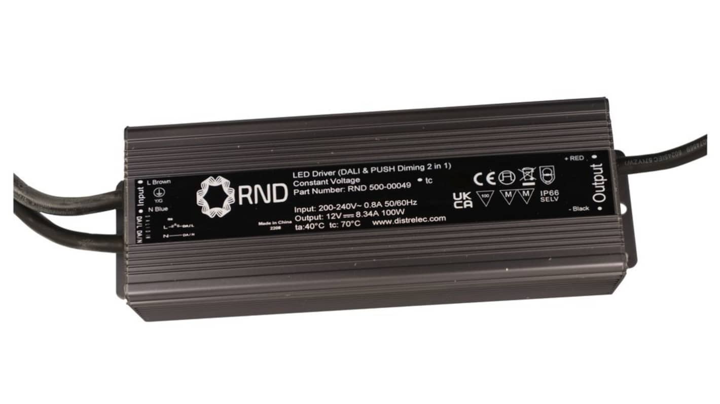 RND 100W LED驱动电源, 输出12V 8.34A, 可调光