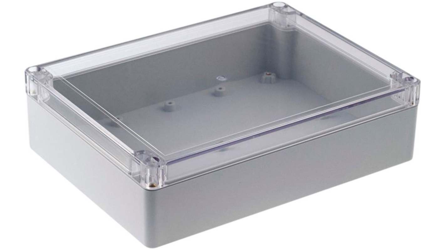 RND RND 455 Series Light Grey Polycarbonate General Purpose Enclosure, IP65, Transparent Lid, 150x200x55mm
