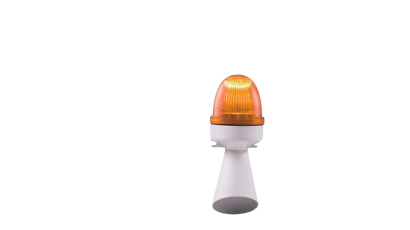 RND RND 430 Series Orange LED Beacon, 240 V ac, IP43, Surface Mount, 92dB at 1 Metre