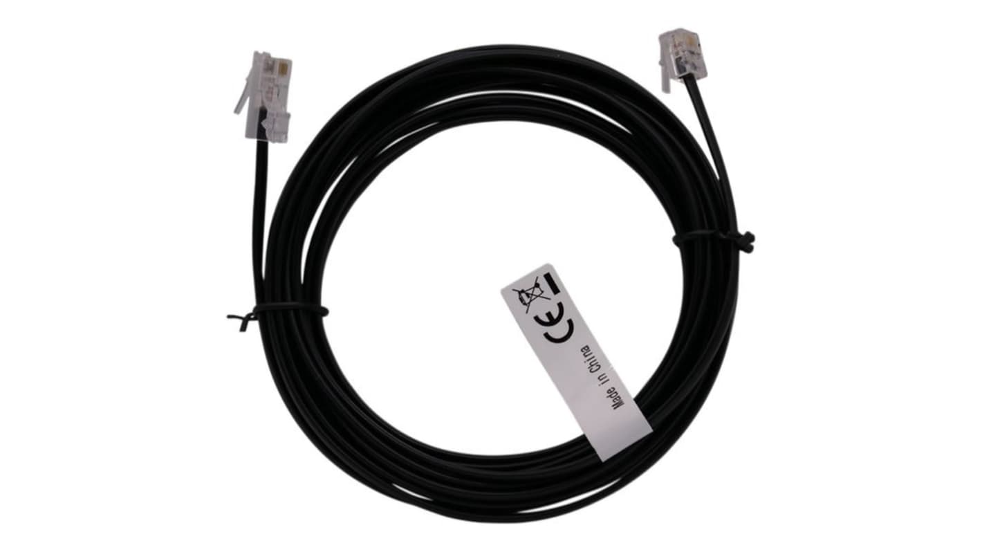 RND Male RJ11 to Male RJ45 Telephone Cable, Black Sheath, 2m
