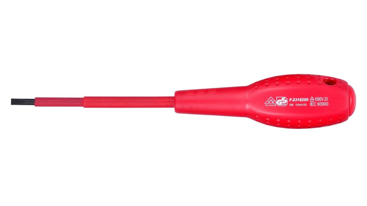 RND Slotted Slotted, SL4 Tip, 100 mm Blade, VDE/1000V, 222 mm Overall