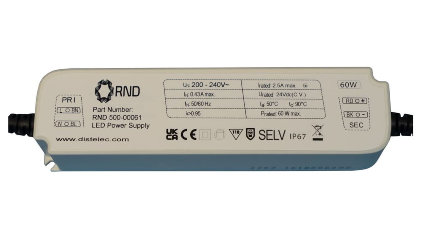 RND 60W LED驱动电源, 输出12V 5A