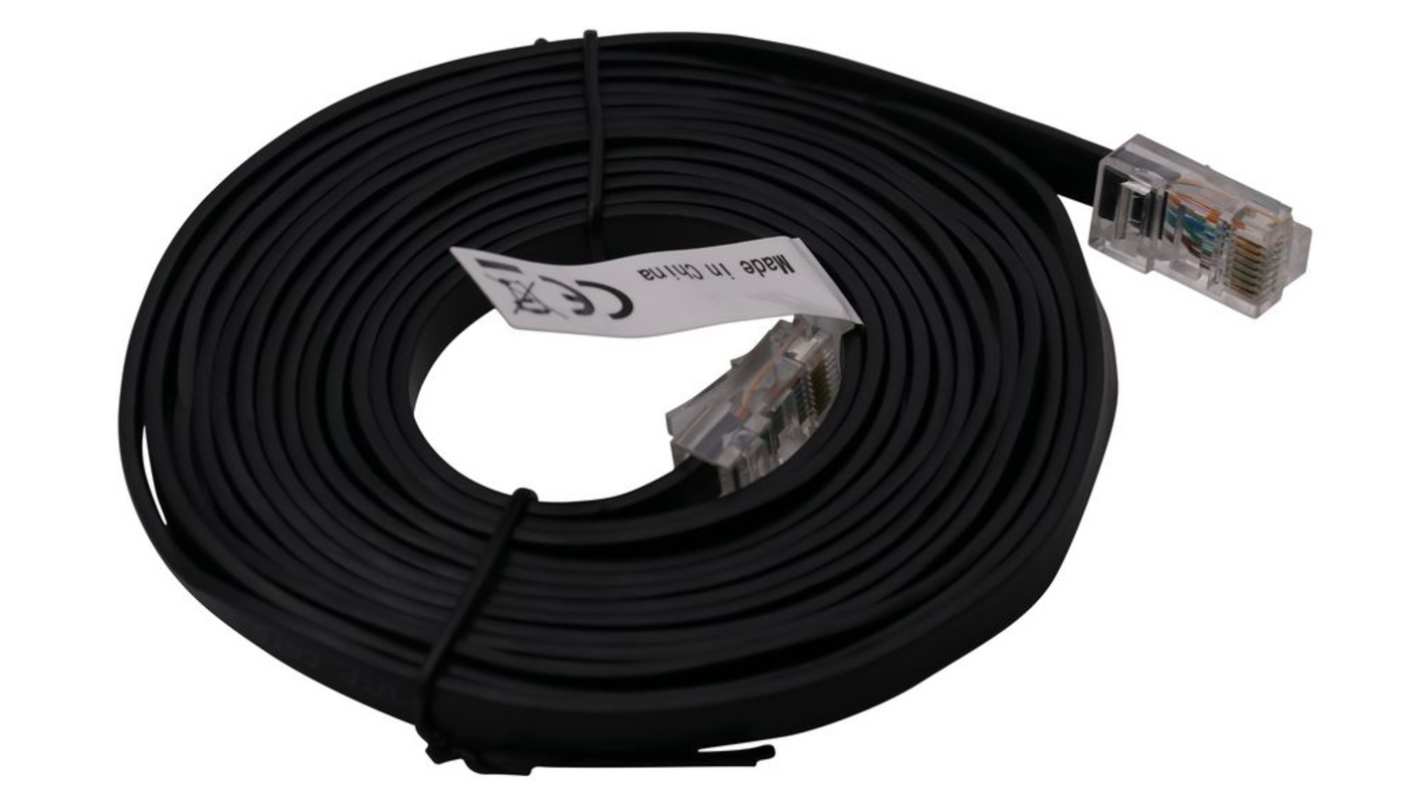 RND Male RJ45 to Male RJ45 Telephone Cable, Black Sheath, 10m