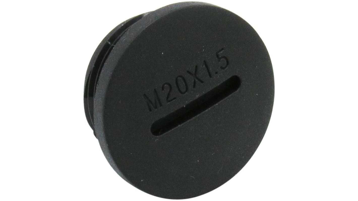 RND Blanking Plug, M12, 12mm Hole Diameter, Polyamide, 15mm Diameter, Unthreaded