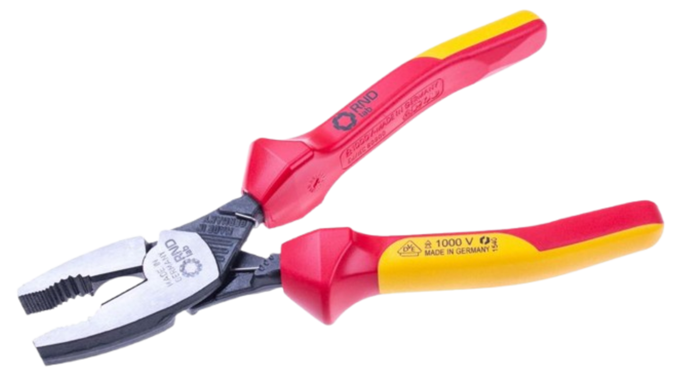 RND RND 550-00446 Pliers, 200 mm Overall, Straight Tip, 9mm Jaw, ESD