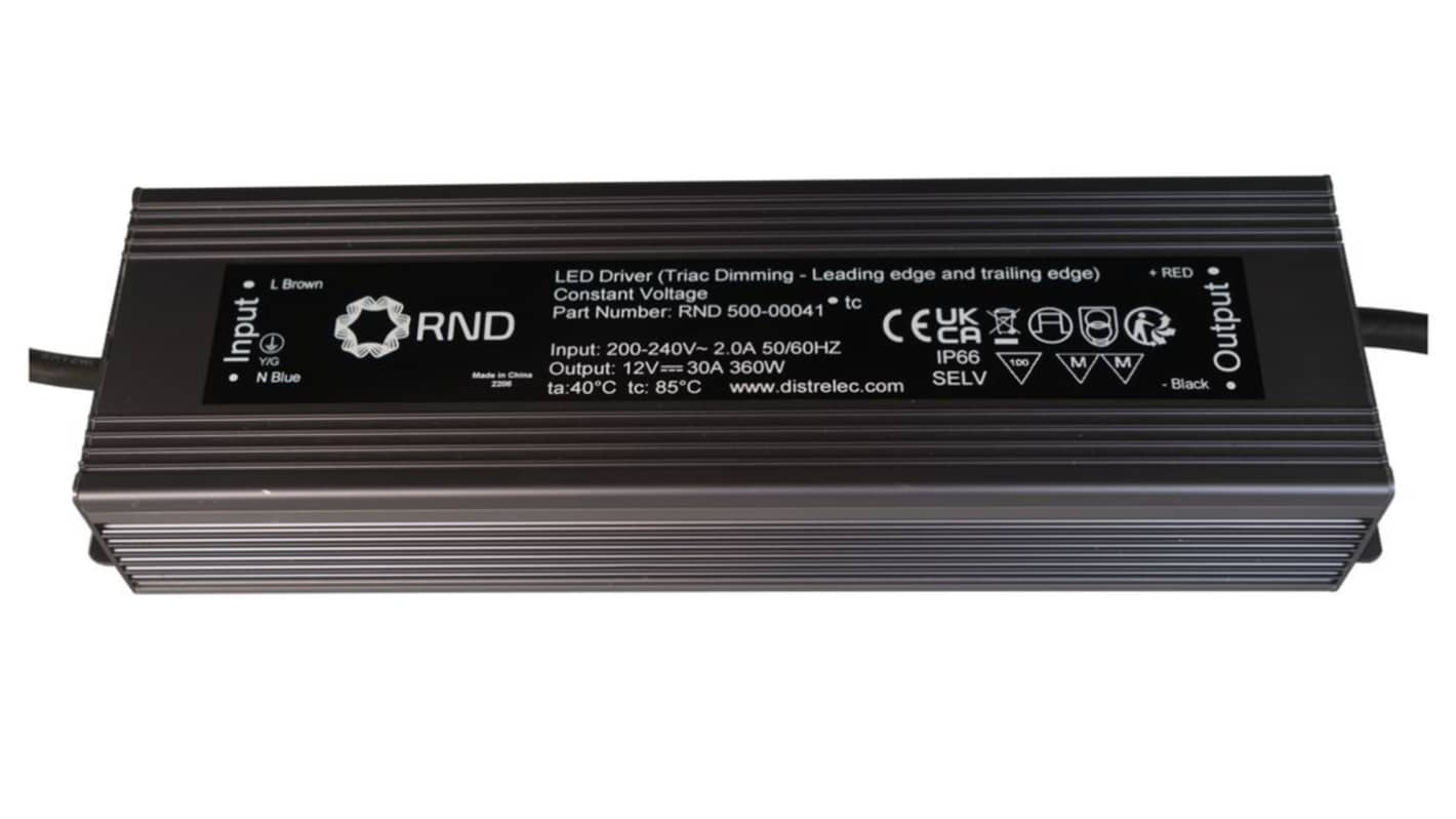 RND 360W LED驱动电源, 输出24V 15A, 可调光