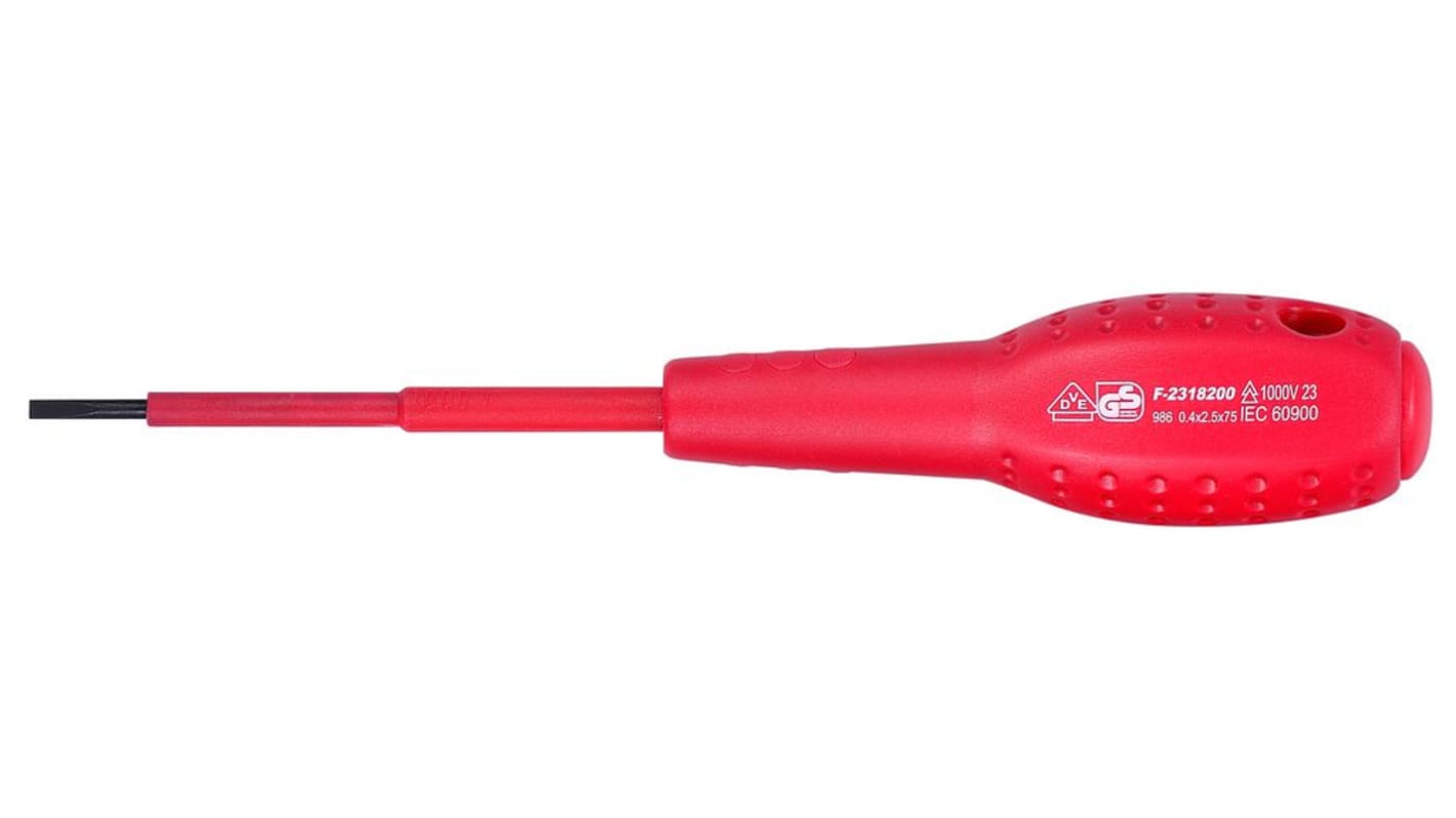 RND Slotted Slotted, SL2.5 Tip, 75 mm Blade, VDE/1000V, 163 mm Overall