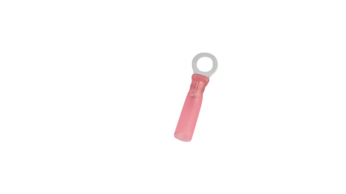 RND, RND 465 Insulated Ring Terminal, #8 Stud Size, Red