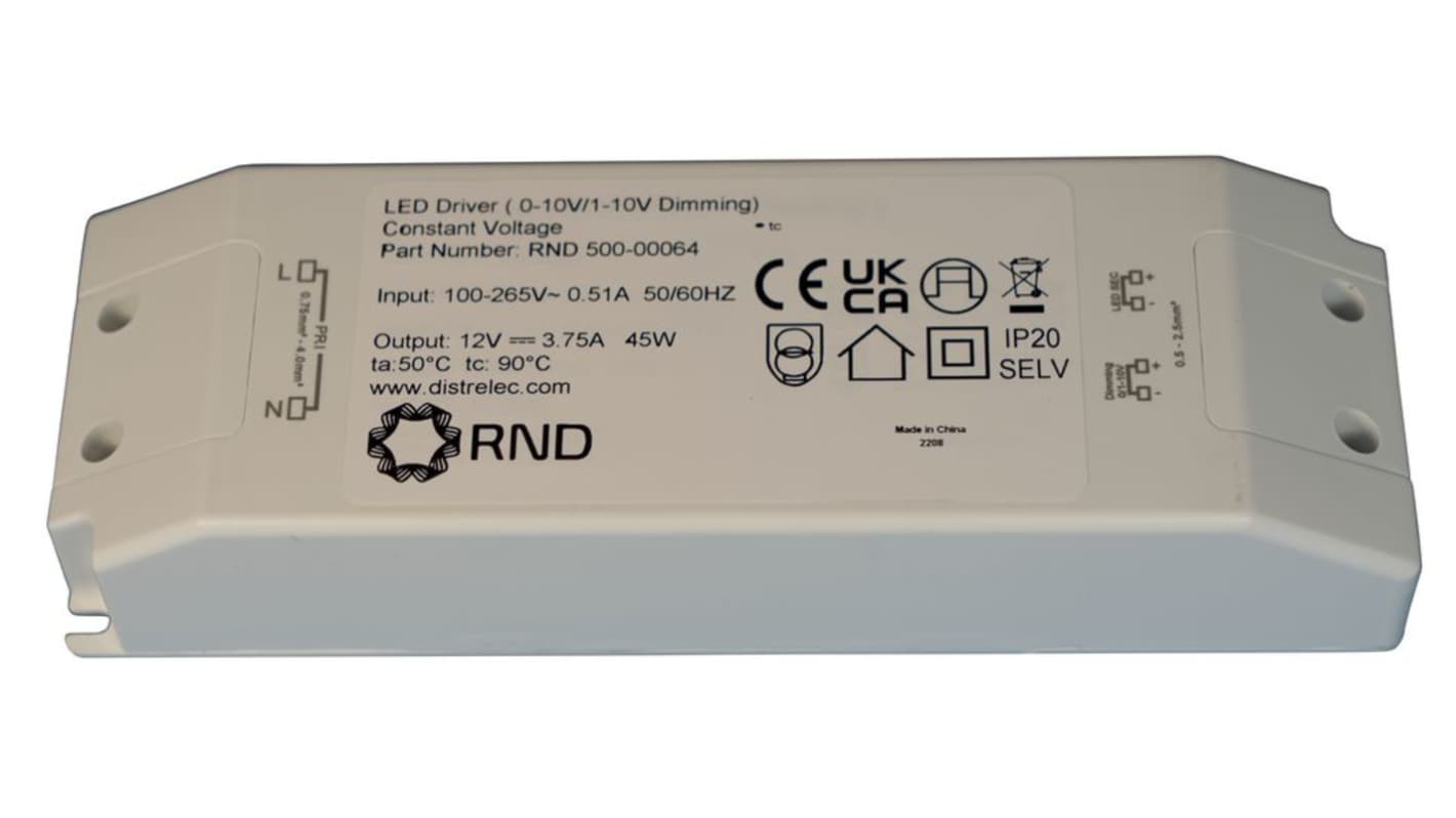 RND 45W LED驱动电源, 输出12V 3.75A