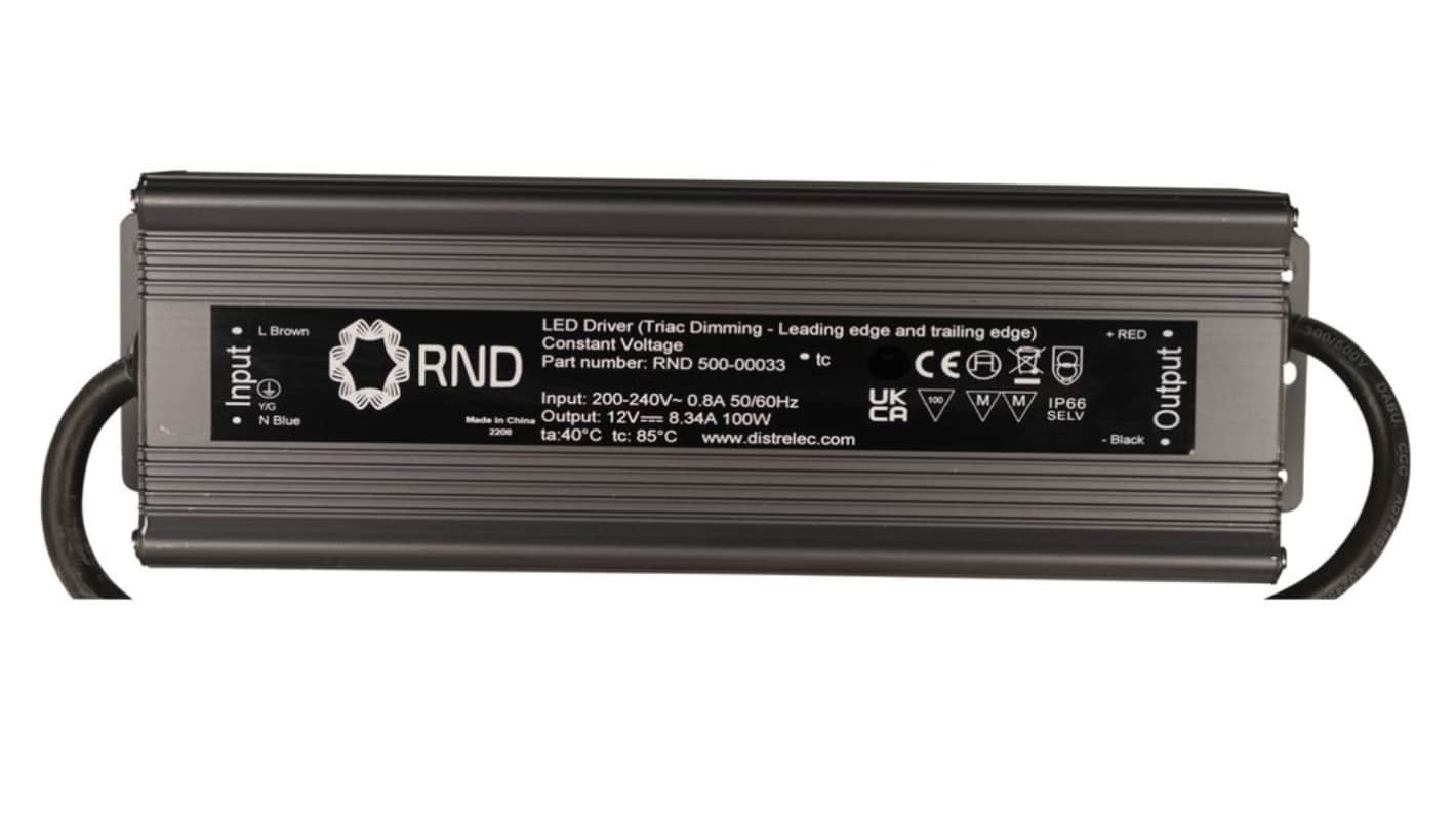 RND 100W LED驱动电源, 输出12V 8.33A, 可调光