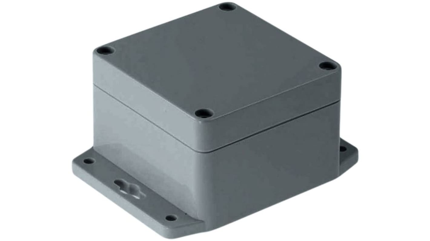 RND RND 455 Series Dark Grey ABS General Purpose Enclosure, IP65, Flanged, Dark Grey Lid, 80x82x55mm