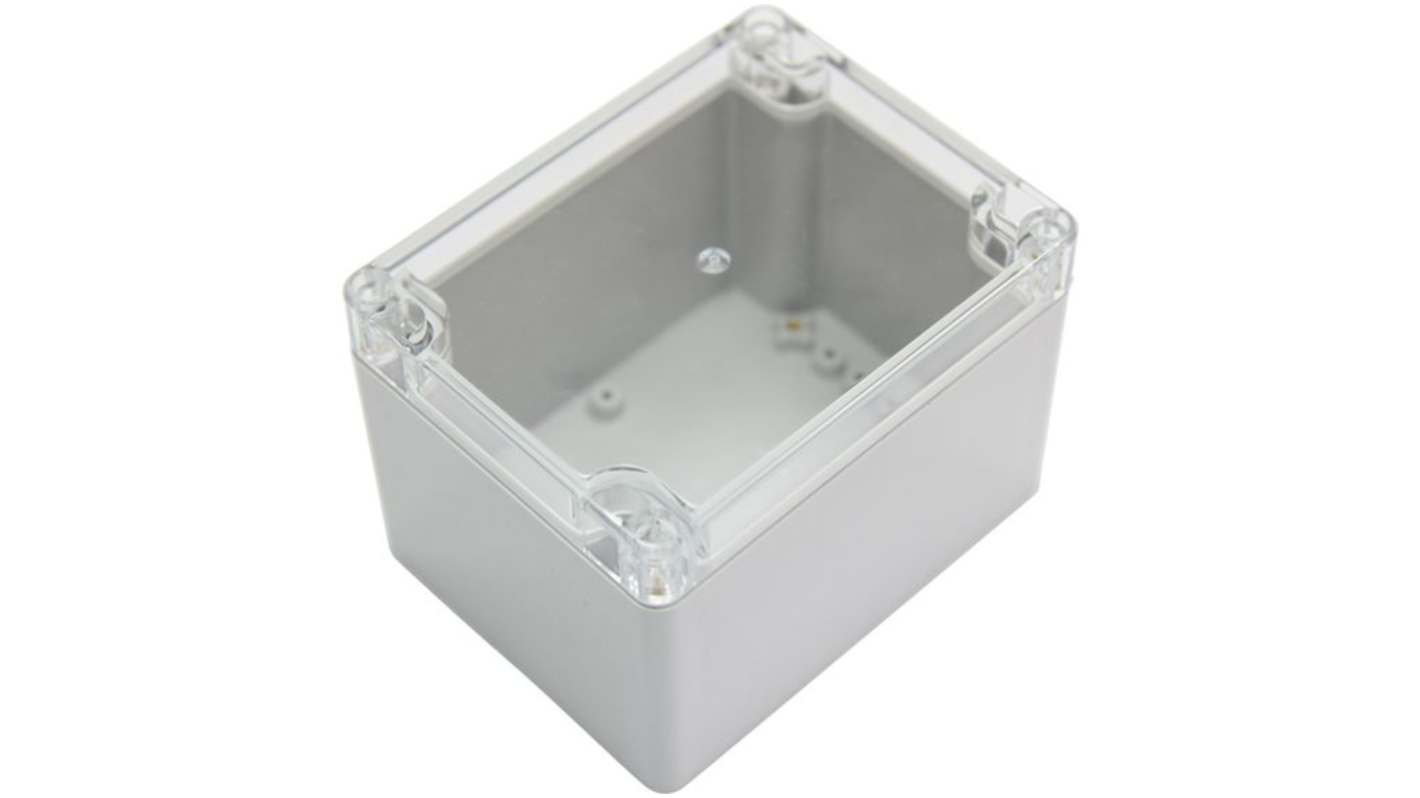 RND RND 455 Series Light Grey Polycarbonate General Purpose Enclosure, IP67, Light Grey Lid, 90x115x80mm