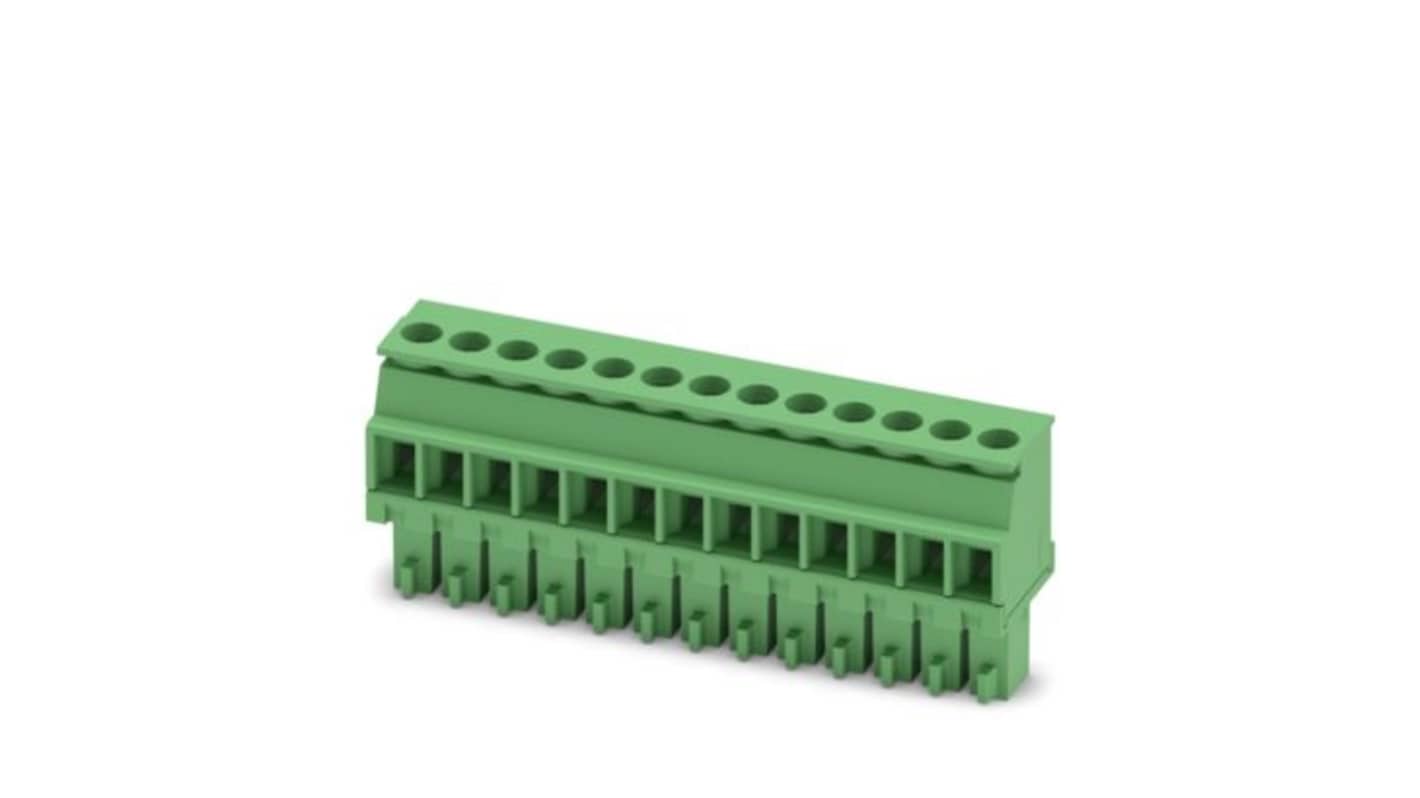 Phoenix Contact MCVR Series PCB Connector, 13-Contact, 3.5mm Pitch, 1-Row, Screw Termination