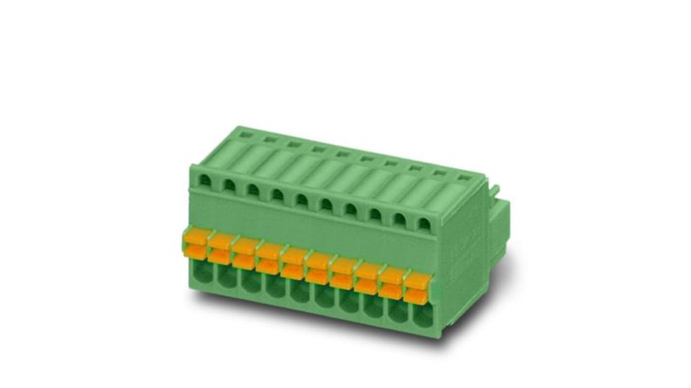 Phoenix Contact FK-MC Series PCB Terminal Block, 4-Contact, 2.5mm Pitch, Push-In, 1-Row, Socket Termination