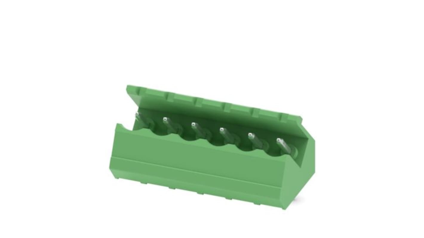Phoenix Contact SMSTB Series Angled Wave Soldering PCB Header, 6 Contact(s), 5mm Pitch, 1 Row(s), Shrouded