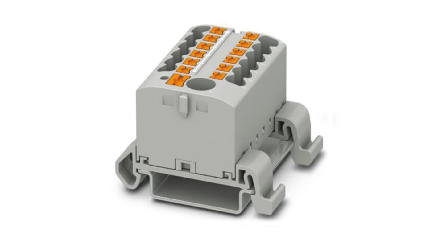 Phoenix Contact Distribution Block, 12 Way, 2.5mm², 22.5A, 440 V, Grey